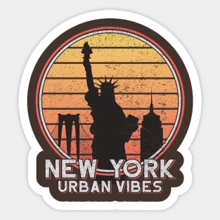 Vintage New York Statue of Liberty Retro NY City Merch for Men Women and Kids Sticker